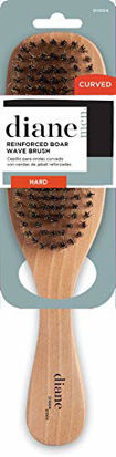 Picture of Diane firm reinforced boar and nylon bristle, curved wave mens hair brush with handle, d1004