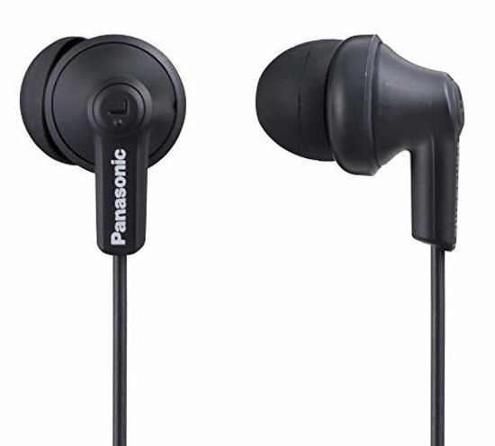 GetUSCart Panasonic ErgoFit In Ear Earbud Headphones RP HJE120 KA Matte Black Dynamic Crystal Clear Sound Ergonomic Comfort Fit