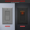 Picture of ENERLITES Illuminated Decorator Switch, Paddle Rocker Night Light Switch, Single Pole, Push-In & Side Wiring (Copper Only), Grounding Screw, Residential Grade, 15A 120-277V, UL listed, 91160-GY, Gray