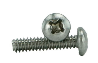 Picture of Stainless 6-32 x 5/8" (1/4" to 3" Lengths Available) Pan Head Machine Screws, Full Thread, Phillips Drive, Stainless Steel 18-8, Machine Thread (100 pcs, 6-32 x 5/8)