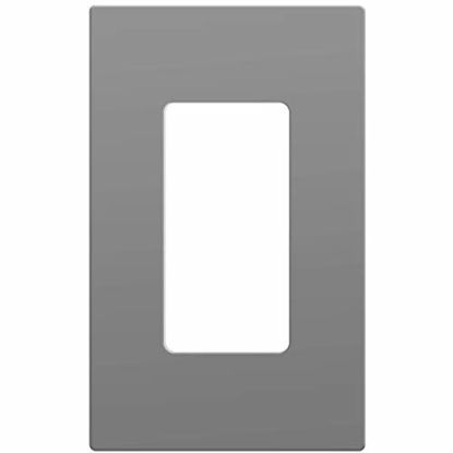 Picture of ENERLITES Grey Screwless Decorator Wall Plate Child Safe Outlet Cover, Size 1-Gang 4.68" H x 2.93" L Switch cover, Unbreakable Polycarbonate Thermoplastic, SI8831-GY, Glossy, Gray