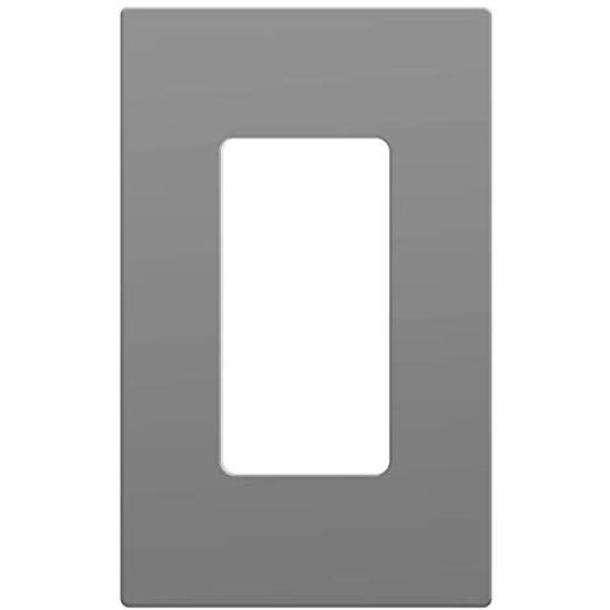 Picture of ENERLITES Grey Screwless Decorator Wall Plate Child Safe Outlet Cover, Size 1-Gang 4.68" H x 2.93" L Switch cover, Unbreakable Polycarbonate Thermoplastic, SI8831-GY, Glossy, Gray