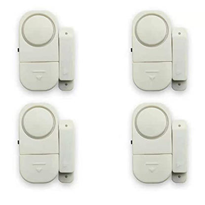 Picture of 4 Pack Door Window Alarm, Home Personal Security Wireless Sensor Burglar, Wireless Alarm for Kids Safety, Office,Home Security Protection