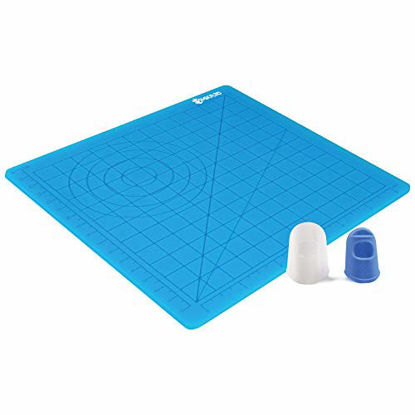 Picture of MIKA3D 3D Printing Pen Silicone Design Mat with Basic Template, with 2 Silicone Finger Caps, Great 3D Pen Drawing Tools