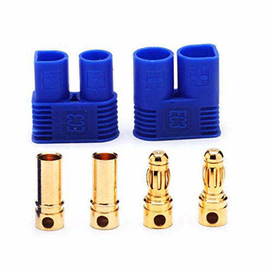 Picture of Male/Female EC3 Style Connector 3.5mm Gold Bullet Plug pack of 10 pairs