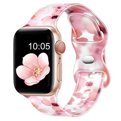Picture of Witzon Cute Transparent Bands Compatible with Apple Watch Bands 38mm 40mm 41mm 42mm 44mm 45mm for Women Men, Soft Silicone Sport Strap Replacement Band for iWatch Series 7/6/5/4/3/2/1/SE