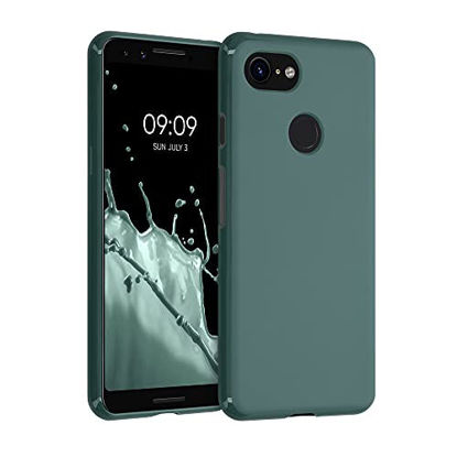 Picture of kwmobile TPU Case Compatible with Google Pixel 3 - Case Soft Slim Smooth Flexible Protective Phone Cover - Blue Green