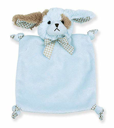 Picture of Bearington Baby Wee Waggles, Small Blue Puppy Stuffed Animal Lovey Security Blanket, 8" x 7"