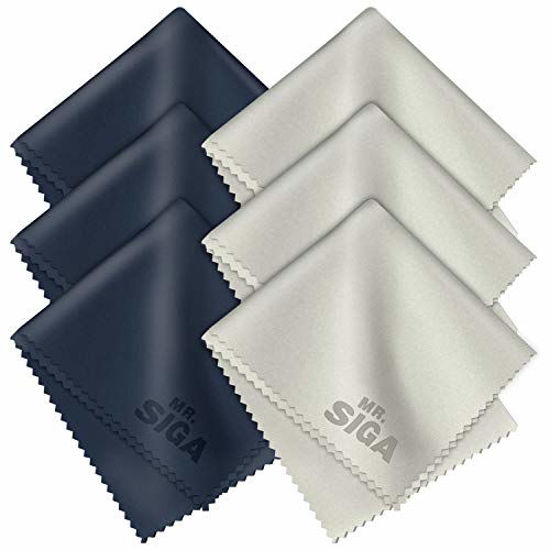 Picture of MR.SIGA Premium Microfiber Cleaning Cloths for Lens, Eyeglasses, Screens, Tablets, Glasses, 6 Pack, 6 x 7 inches (15 x 18 cm)