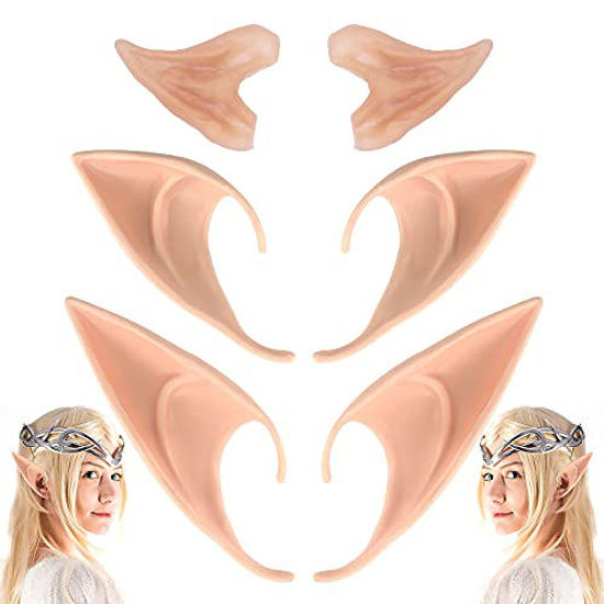 Picture of CEDAR BRIGHT Cosplay Fairy Pixie Elf Ears - Party Dress Up,Costume Masquerade Accessories for Halloween Christmas (3 Pairs)