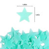 Picture of Amaonm 100 Pcs Blue Glow in The Dark Luminous Stars Fluorescent Noctilucent Plastic Wall Stickers Murals Decals for Home Art Decor Ceiling Wall Decorate Kids Babys Bedroom Room Decorations