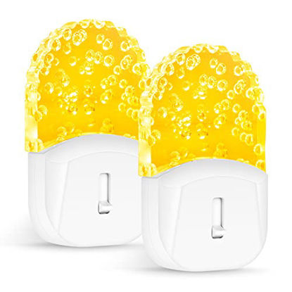Picture of Bubble Night Light Plug in, DORESshop Dimmable LED Night Light, 0.5W Dusk to Dawn Acrylic Decorative Nightlight, Warm Amber, Adjustable Brightness from 0-50LM, Perfect for Bedroom, Hallway, 2 Pack