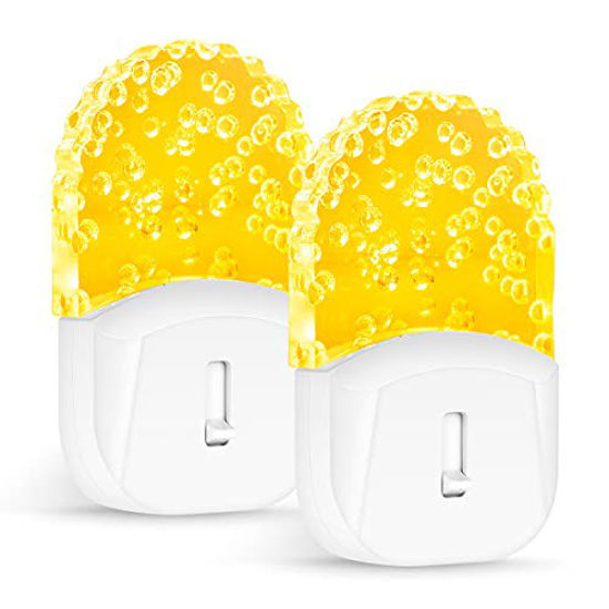Picture of Bubble Night Light Plug in, DORESshop Dimmable LED Night Light, 0.5W Dusk to Dawn Acrylic Decorative Nightlight, Warm Amber, Adjustable Brightness from 0-50LM, Perfect for Bedroom, Hallway, 2 Pack