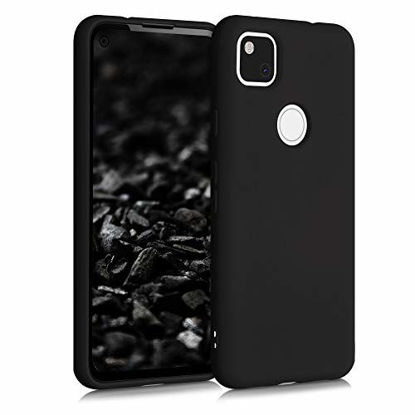 Picture of kwmobile Case Compatible with Google Pixel 4a - Soft Rubberized TPU Slim Protective Cover for Phone - Neon Coral