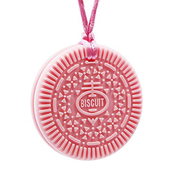 0819653 chew necklace for boys and girls silicone biscuit chewable pendant for teething autism biting adhd s 550