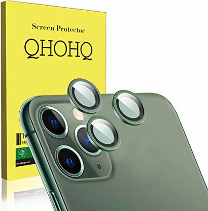 Picture of [3 Pack] QHOHQ Camera Lens Protector for iPhone 11 Pro Max(6.5"),iPhone 11 Pro(5.8") Tempered Glass,[Easy to Install] [9H Hardness] Anti-Scratch Screen Protector (Green)