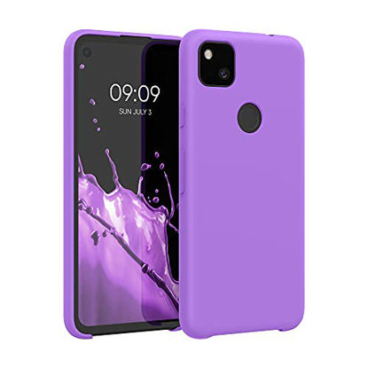 Picture of kwmobile TPU Silicone Case Compatible with Google Pixel 4a - Case Slim Phone Cover with Soft Finish - Orchid Purple