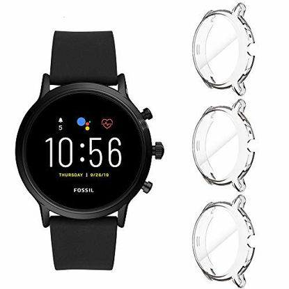 Picture of Suoman 3-Pack for Fossil Gen 5 Carlyle Case, All-Around Protective TPU Bumper Cover Screen Protector Case for Fossil Gen 5 Carlyle Smartwatch (Not Fit for Julianna) - Clear+Clear+Clear