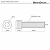 Picture of M6-1.0 x 25mm Socket Head Cap Screws, Allen Socket Drive, Stainless Steel 18-8 (304), Fully Threaded, Bright Finish, Machine Thread, 25 PCS