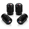 Picture of 4 Pcs Tire Valve Stem Caps,Black Metal Wheel Car Air Valve Caps for BMW X1 X3 M3 M5 X1 X5 X6 Z4 3 5 7 Series Logo Styling Decoration Accessories