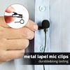 Picture of 36 Pieces Lapel Mic Clips Sponge Cover Kit 18 Pieces Mental Lavalier Microphone Clip Plastic Lavalier Wire Clips 18 Pieces Foam Windscreen Cover Lapel Mic Windscreen Foam Covers for Interview Video