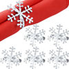 Picture of Patelai Snowflake Napkin Rings Thanksgiving Christmas Napkin Holders Napkin Rings Exquisite Household Alloy Napkin Rings for Christmas Wedding (Silver, 6)