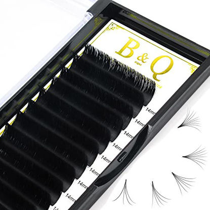 Picture of B&Qaugen Easy Fan Lashes D-0.03-15 mm Volume Lash Extensions 9 to 25 mm B&Qaugen Easy Fan Volume Lashes Blooming Lashes Automatic Flowering Eyelash Extensions (D-0.03-15)