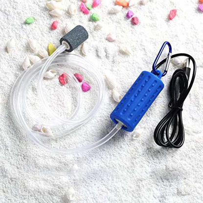 Picture of Adeeing Portable Mini USB Aquarium Fish Tank Oxygen Air Pump Mute Energy Saving Supplies Accessories, Dark Blue