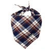 Picture of Adjustable Plaid Dog Bandanas,1PC Soft Washable Cotton Triangle Bib Kerchief Scarfs for Small Medium Large Dogs and Cats (Brown&Blue, Large)