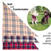 Picture of Adjustable Plaid Dog Bandanas,1PC Soft Washable Cotton Triangle Bib Kerchief Scarfs for Small Medium Large Dogs and Cats (Brown&Blue, Large)