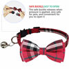 Picture of KUDES 2 Pack/Set Cat Collar Breakaway with Cute Bow Tie and Bell for Kitty and Some Puppies, Adjustable from 7.8-10.5 Inch (Red+Black, Plaid)