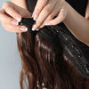 Picture of S-noilite 22 Inches 3/4 Full Hea Long Corn Wave Clip in Hair Extensions One Piece Hairpiece Synthetic Fiber for Women Lady Girl Dark Black