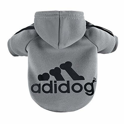 Picture of [Upgraded] DAJIDALI Adidog Waterproof and Stain Resistant Pet Clothes for Dog Cat Puppy Hoodies Coat Winter Sweatshirt Warm Sweater Dog Outfits (X-Small, Grey)