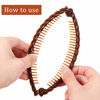 Picture of 6 Pieces Banana Hair Clip Clincher Combs Grip Fishtail Fish Shape Hair Clip Ponytail Banana Clip Clamp Accessory for Girls Women Thick Long Hair (Black, White, Brown)