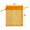 Picture of Lautechco 100Pcs Organza Bags 3x4 inches Orange Organza Gift Bags Small Mesh Bags Drawstring Gift Bags Christmas Drawstring Organza Gift Bags (3x4 inches Orange)