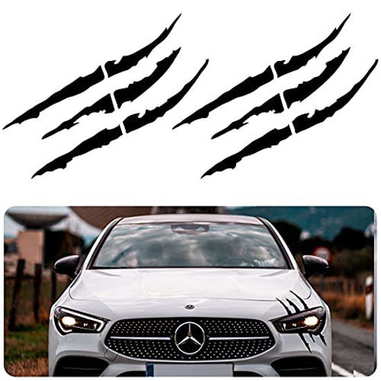 GetUSCart- Blinglife 2 PCS of Headlight Decals with Claw Marks, Claw Marks Car  Decal, Waterproof and self Adhesive Vinyl car Exterior Accessories,Sports car  Decals,Suitable for car Hood, Door, Bumper(Black)
