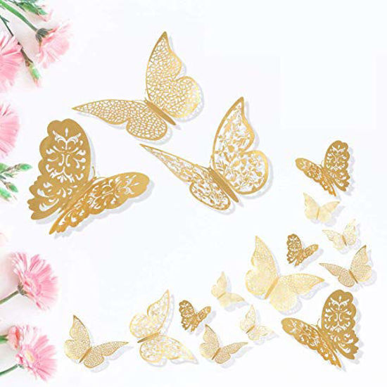 3D Gold Butterflies, Gold Butterfly Nursery Wall Decor 