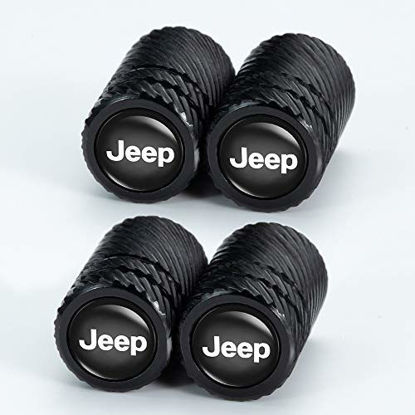 Picture of "N/A" 4 Pcs Metal Car Wheel Tire Valve Stem Caps for Chrysler Jeep Grand Cherokee Wrangler Compass Cherokee Renegade Patriot Grand Comander Logo Styling Decoration Accessories.