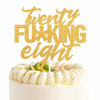 Picture of Twenty Eight Gold Glitter Cake Toppers 28 Years Old 28th Birthday Anniversary Party Decorations Supplies