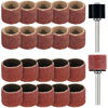 Picture of 22 Pet Nail Grinder Replacement Kit with Grit Sanding Bands Pet Nail Smoother Dog Claw Care Black Grinding Drums Dog Nail Grinder Replacement Dog Claw Grooming Supplies (1/2 Inch 60 Grit and 100 Grit)