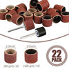 Picture of 22 Pet Nail Grinder Replacement Kit with Grit Sanding Bands Pet Nail Smoother Dog Claw Care Black Grinding Drums Dog Nail Grinder Replacement Dog Claw Grooming Supplies (1/2 Inch 60 Grit and 100 Grit)