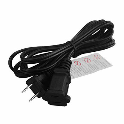 Picture of 6FT(1.8M) Polarized US 2-Prong Male-Female Extension Power Cord Cable, 2 Outlet Extension Cable Cord US AC 2-Prong Male/Female Power cable10A/125V,Nema 1-15P to 1-15R Cable Polarity