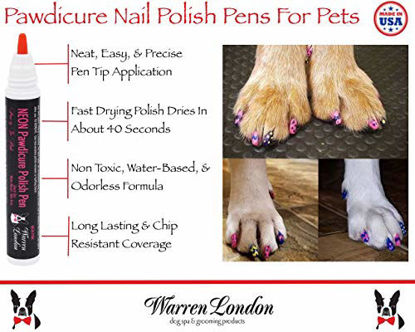 Picture of Pawdicure Dog Nail Polish Pen- Non Toxic, Odorless, & Fast Dry- Warren London- Made in USA- Neon Pink