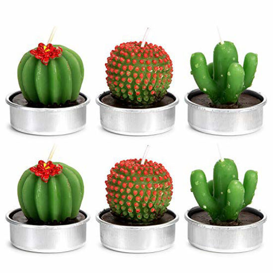 AMASKY Handmade Delicate Succulent Cactus Candles for Birthday Party Wedding ... 