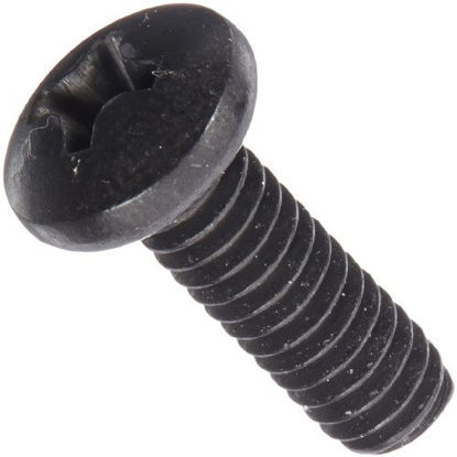 Picture of 18-8 Stainless Steel Machine Screw, Black Oxide Finish, Pan Head, Phillips Drive, Meets ASME B18.6.3, 1-1/2" Length, Fully Threaded, #8-32 UNC Threads (Pack of 25)