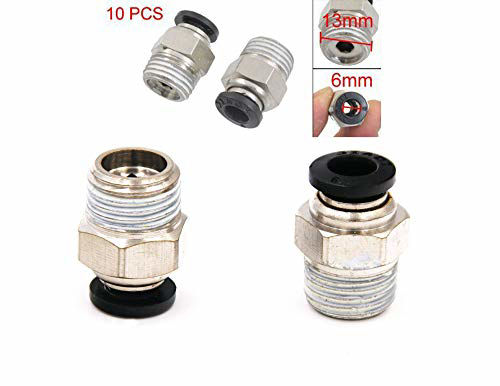 Raccordi Pneumatici 90° - Gomito 8mm Tubo X 1/4 Maschio - Push To Connect - Foto 2