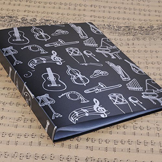 Cagnkofi Sheet Music Folder, 20 Pages Music Sheet File Paper Storage Folder A4 Size Organizer For Music Stand Direct Page Writing
