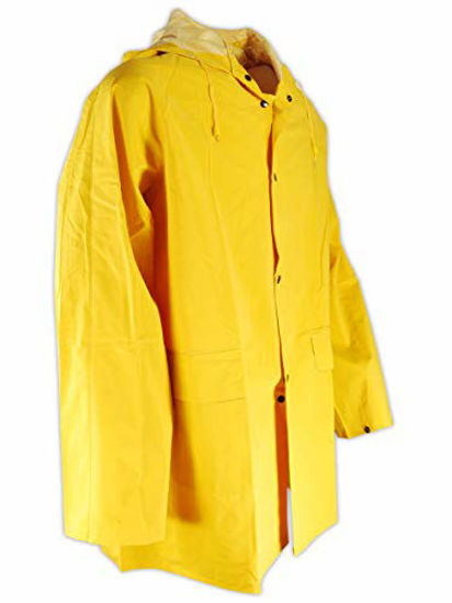 Picture of Magid RainMaster PVC Supported 14 MIL. Rain Jacket with Hood (1 Jacket), XXXXXL, YELLOW