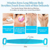 Picture of Back Scrubber for Shower,30inches and 35½ inches Two Size for Choosing Inmorven Bath Body Brush Silicone Back Brush Extra Long Exfoliating Body Scrubber With Handle for Men and Women.(Blue)