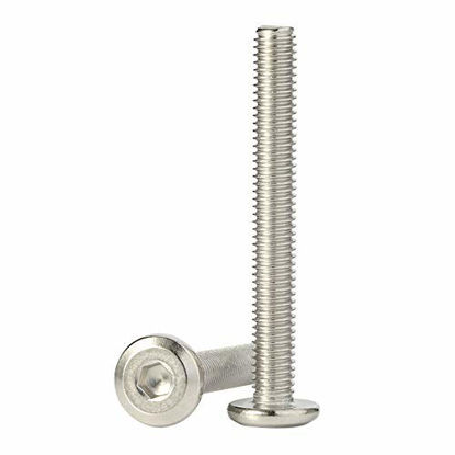 Picture of M6-1.0 x 60mm (10mm to 100mm Length) Flat Head Socket Head Screws Furniture Bolts, Stainless Steel 18-8 (304), Bright Finish, Fully Threaded, 15 PCS